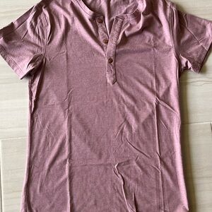 Men's Pink Henley Shirt